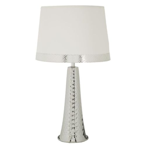 Lampe à Poser Mf902, Tissu, Argent, 30x30x54 Cm