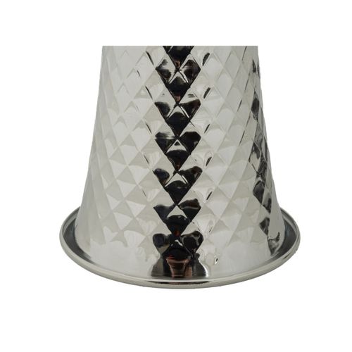 Lampe à Poser Mf902, Tissu, Argent, 30x30x54 Cm