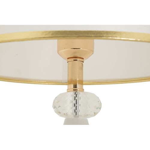 Lampe à Poser Mf905, Tissu, Blanc, 30x30x52 Cm