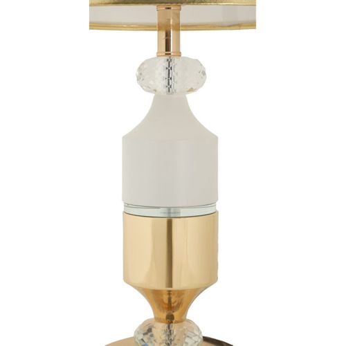 Lampe à Poser Mf905, Tissu, Blanc, 30x30x52 Cm