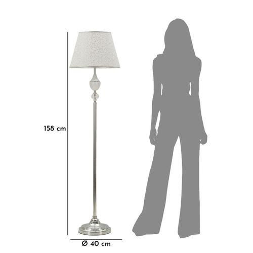 Lampadaire Mf906, Tissu, Argent, 40x40x158 Cm