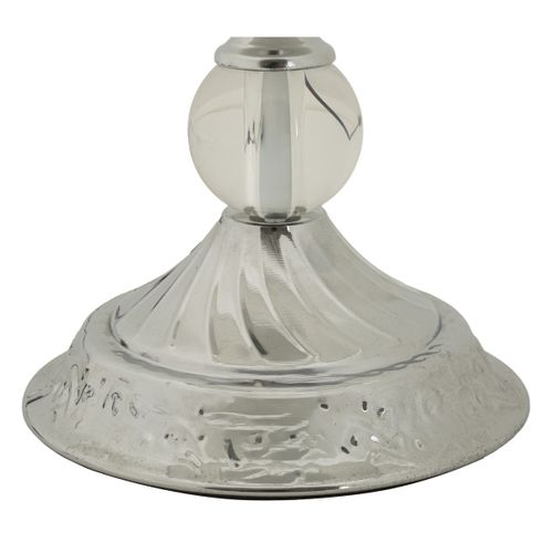Lampe à Poser Mf907, Tissu, Argent, 30x30x54 Cm