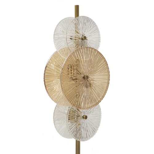 Lampadaire Mf918, Verre, Marron, 30x30x164 Cm