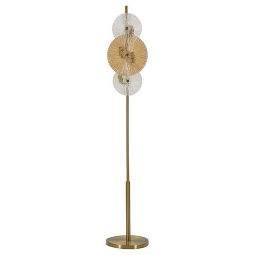 Lampadaire Mf918, Verre, Marron, 30x30x164 Cm