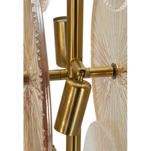 Lampadaire Mf918, Verre, Marron, 30x30x164 Cm