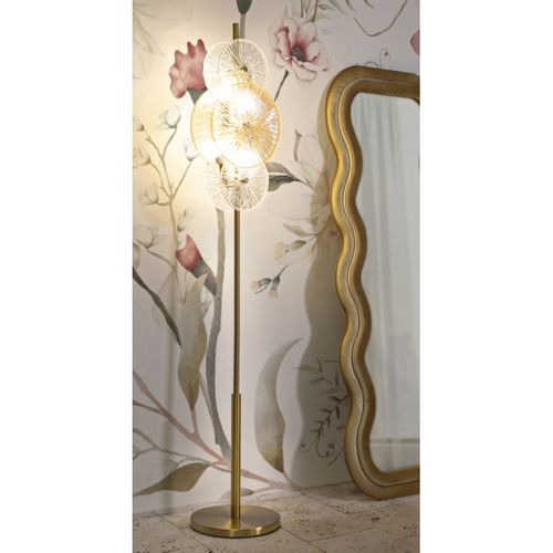 Lampadaire Mf918, Verre, Marron, 30x30x164 Cm