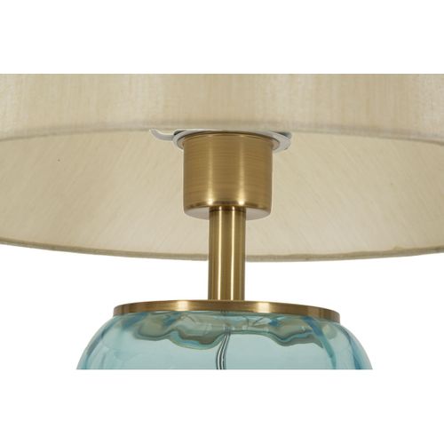Lampe à Poser Mf922, Tissu, Bleu, 35x35x73 Cm