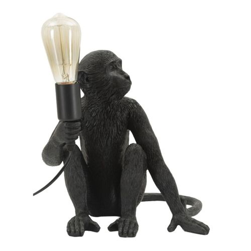 Lampe à Poser Singe 1, Polyester, Noir, 33x33x32 Cm