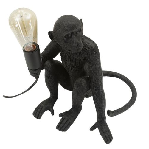 Lampe à Poser Singe 1, Polyester, Noir, 33x33x32 Cm