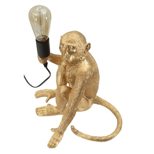 Lampe à Poser Singe 2, Polyester, Or, 33x33x32 Cm