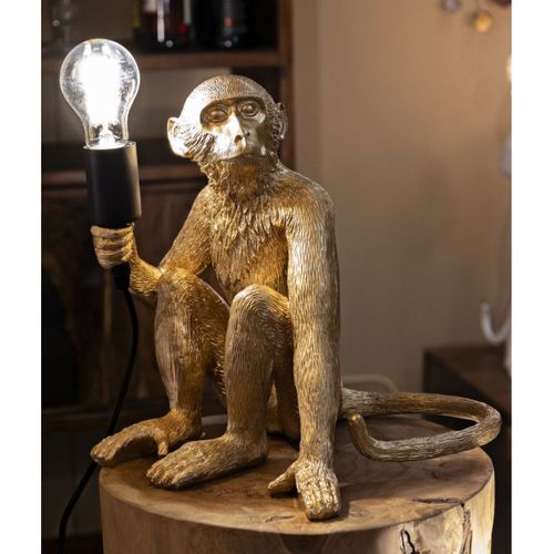 Lampe à Poser Singe 2, Polyester, Or, 33x33x32 Cm