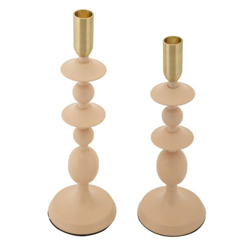 Bougeoir Mf934, Acier, Or, 10x10x33 Cm