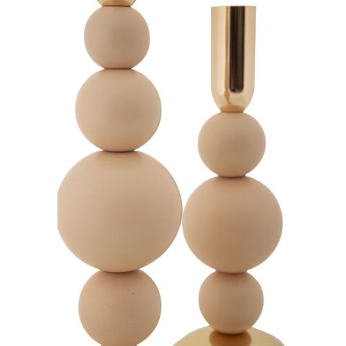 Bougeoir Mf936, Acier, Or, 10x10x29,5 Cm