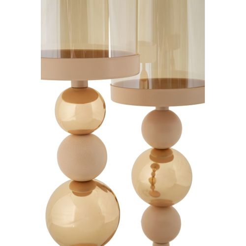 Bougeoir Mf938, Acier, Doré, 10x10x36 Cm