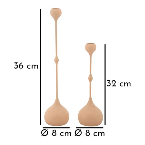 Bougeoir Mf940, Acier, Or, 8x8x37 Cm