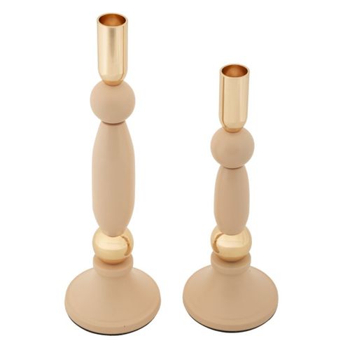 Bougeoir Mf942, Acier, Or, 9,5x9,5x30 Cm