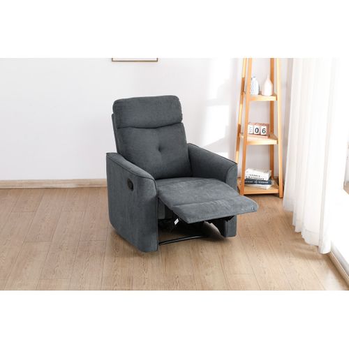 Fauteuil Inclinable Enea 1, Chenille, Gris, 79x92x102 Cm