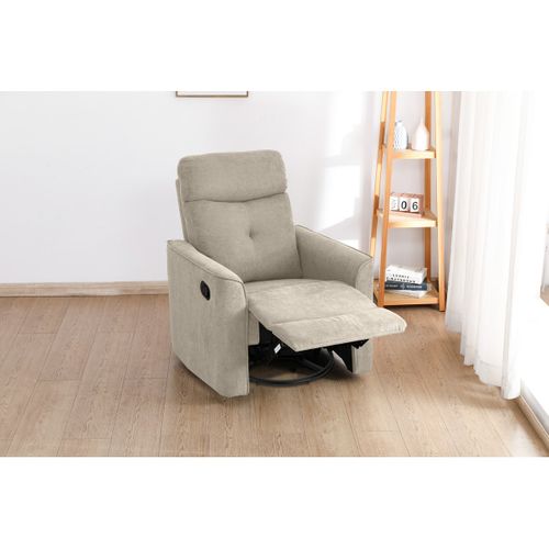 Fauteuil Inclinable Enea 2, Chenille, Gris Tourterelle, 79x92x102 Cm