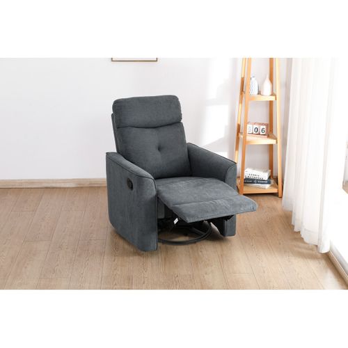 Fauteuil Inclinable Enea 3, Chenille, Gris, 79x92x102 Cm