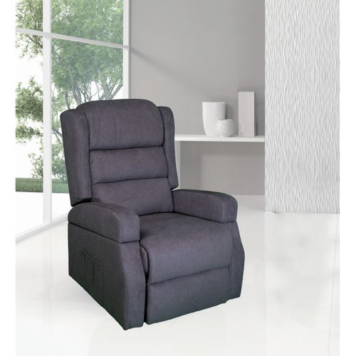 Fauteuil Inclinable Lola, Chenille, Gris, 75x92x104 Cm