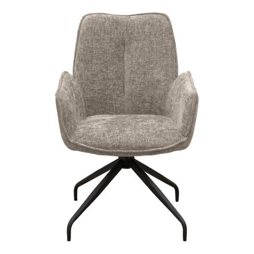 Lot De 2 Chaises Liz, Chenille, Gris Tourterelle, 55x65x91 Cm