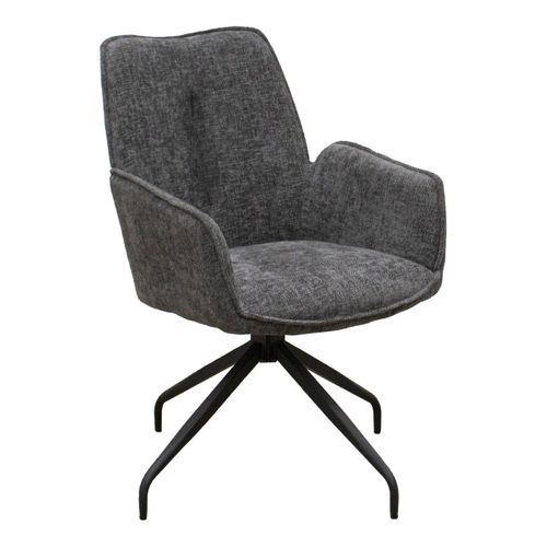 Lot De 2 Chaises Liz, Chenille, Gris, 55x65x91 Cm