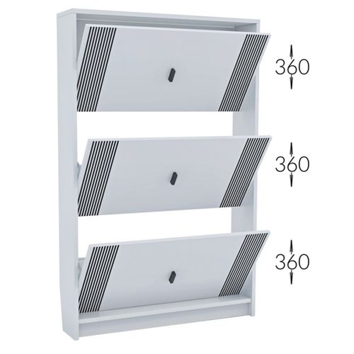 Étagère à Chaussures Friendly, Panneau D'aggloméré, Blanc, 80x17x120 Cm