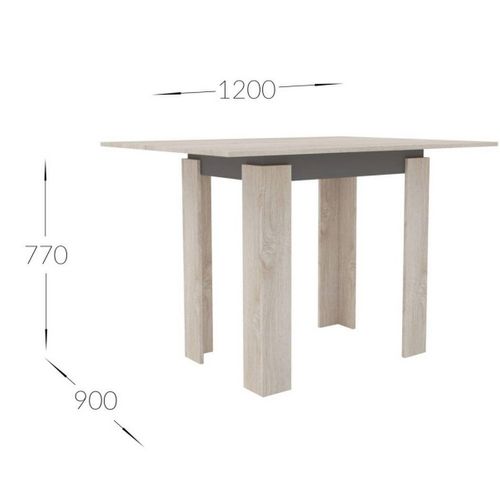 Table à Manger Star, Panneau D'aggloméré, Marron, 90x60x77 Cm