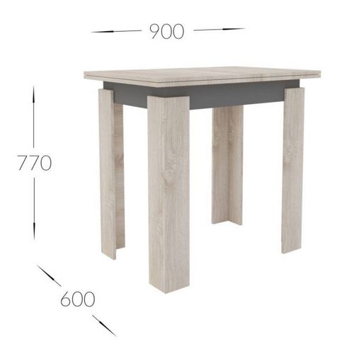 Table à Manger Star, Panneau D'aggloméré, Marron, 90x60x77 Cm