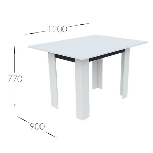 Table à Manger Family, Panneau D'aggloméré, Blanc, 90x60x77 Cm