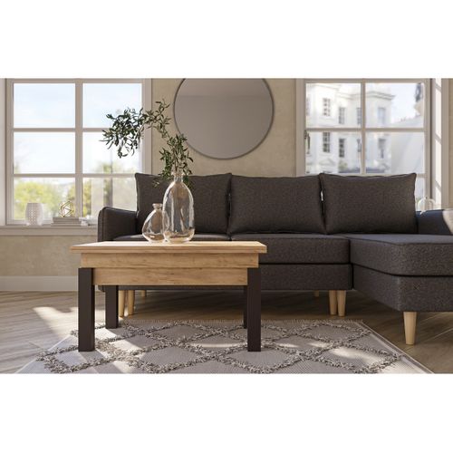 Table D'appoint Transformable Sun, Panneau D'aggloméré, Marron, 120x90x75 Cm