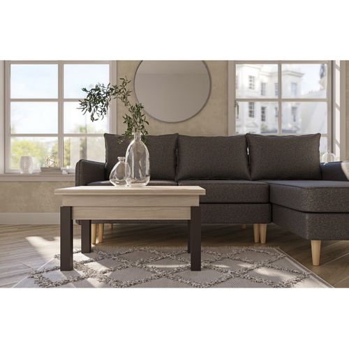 Table D'appoint Transformable Foggy, Panneau D'aggloméré, Marron, 120x90x75 Cm