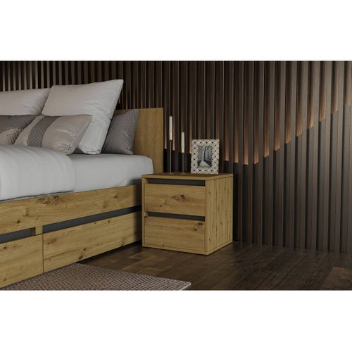 Table De Chevet Idea, Panneau D'aggloméré Mélaminé, Marron, 40x40x35 Cm