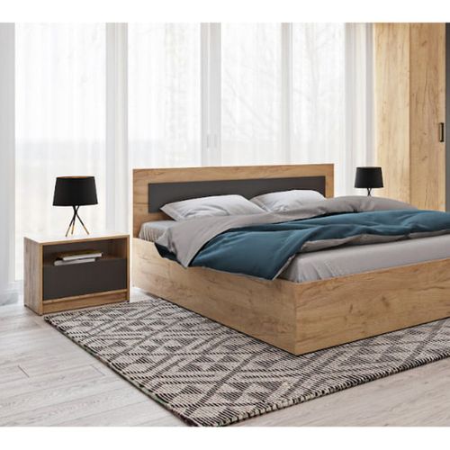 Table De Chevet Viva, Panneau D'aggloméré Mélaminé, Marron, 50x41x36 Cm