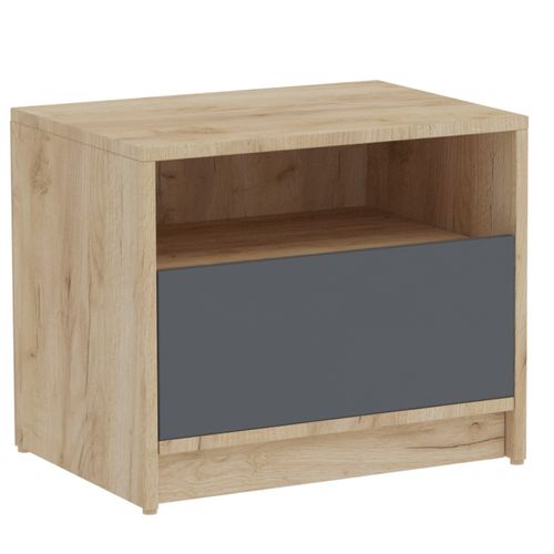 Table De Chevet Viva, Panneau D'aggloméré Mélaminé, Marron, 50x41x36 Cm