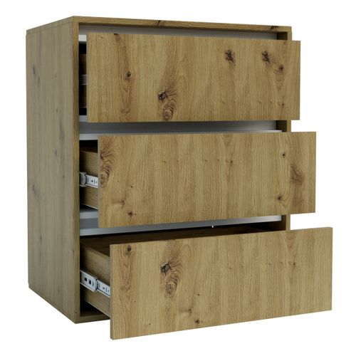 Commode à Tiroirs Idea, Panneau D'aggloméré Mélaminé, Marron, 75x48x16 Cm