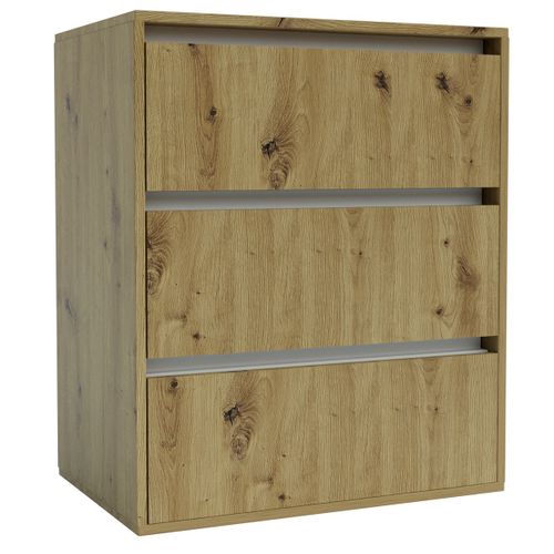 Commode à Tiroirs Idea, Panneau D'aggloméré Mélaminé, Marron, 75x48x16 Cm