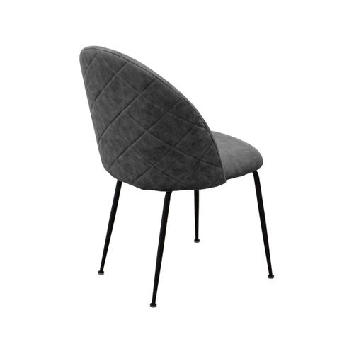 Lot De 4 Chaises Elisa, Microfibre, Gris, 41x58,5x86 Cm
