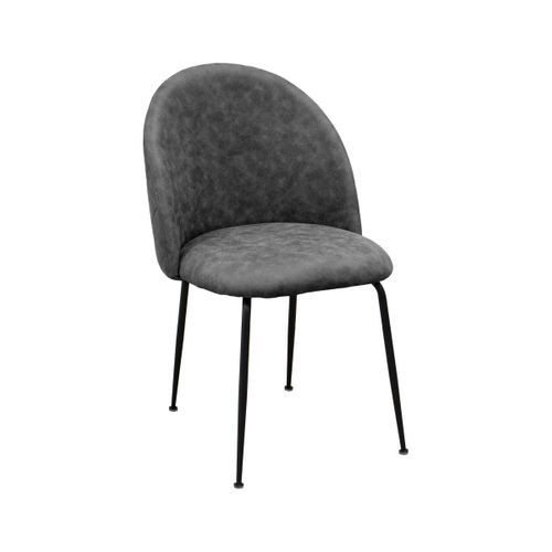 Lot De 4 Chaises Elisa, Microfibre, Gris, 41x58,5x86 Cm
