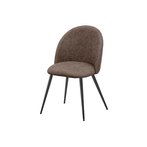 Lot De 2 Chaises Elisa Sg, Microfibre, Marron, 50,5x54,5x83 Cm