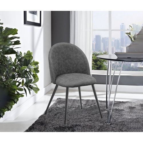 Lot De 2 Chaises Elisa Sg, Microfibre, Gris, 50,5x54,5x83 Cm