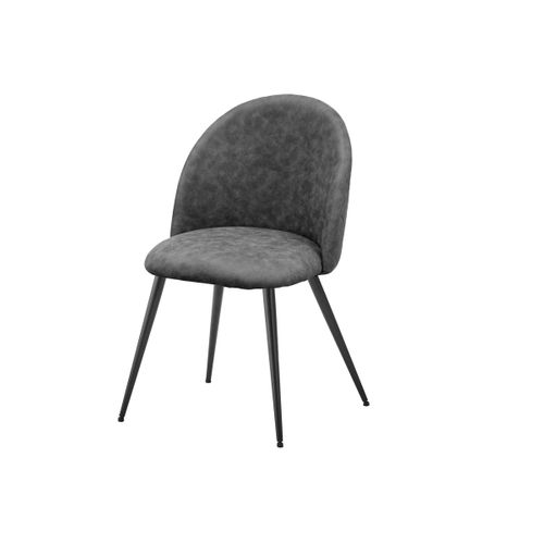 Lot De 2 Chaises Elisa Sg, Microfibre, Gris, 50,5x54,5x83 Cm