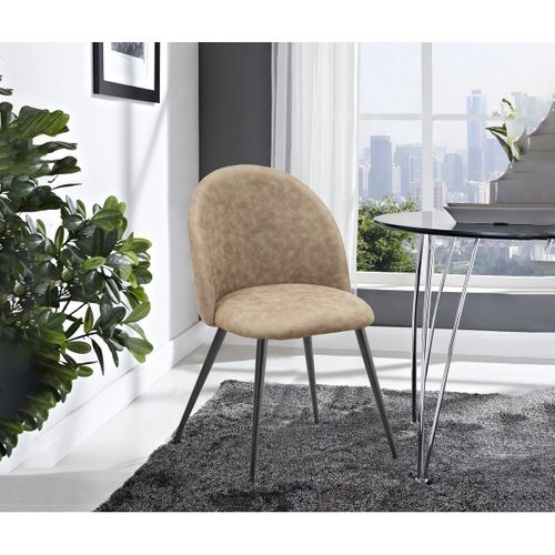 Lot De 2 Chaises Elisa Sg, Microfibre, Gris Tourterelle, 50,5x54,5x83 Cm