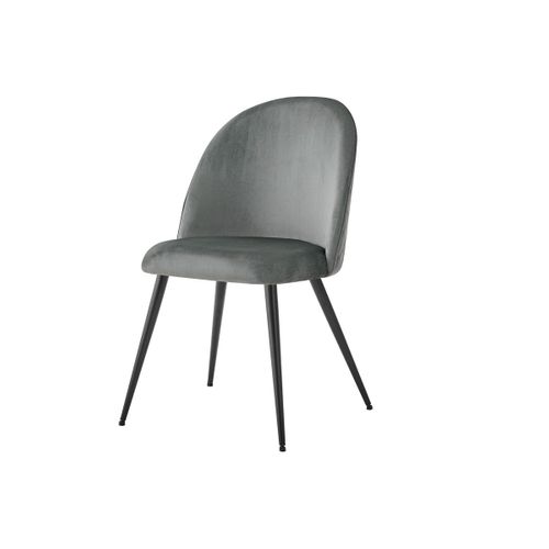 Lot De 2 Chaises Elisa Sg, Velours, Gris, 50,5x54,5x83 Cm