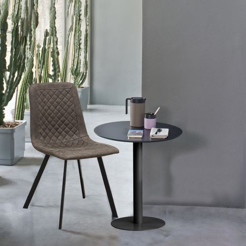 Lot De 4 Chaises Wendy 1, Microfibre, Marron, 43x40x87 Cm