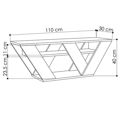Meuble TV Design W 110cm à Étagères Waforian Taupe