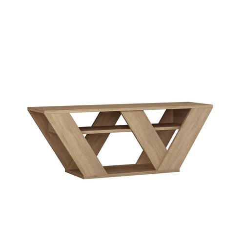 Meuble TV Design Pipralla - L. 110 X H. 40 Cm - Marron Chêne