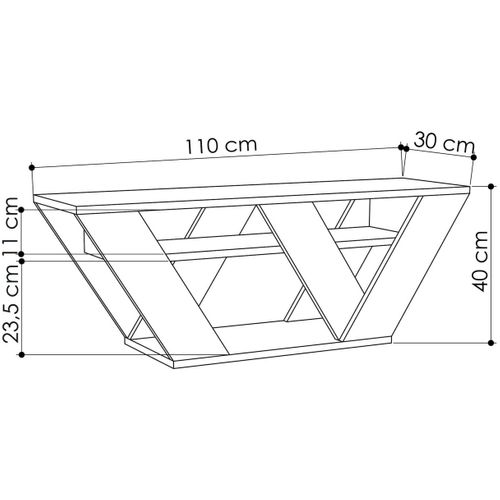 Meuble TV Design Pipralla - L. 110 X H. 40 Cm - Marron Chêne