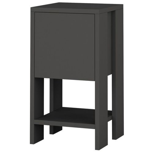 Table De Chevet 1 Porte Dawson H55cm Bois Anthracite