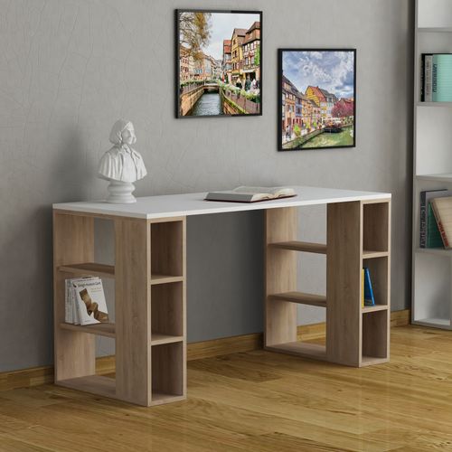 Bureau En Bois "colmar" - 140 X 75 X 60 Cm - Blanc